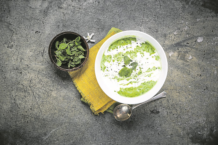 Speedy minted pea soup.