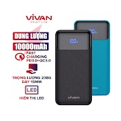 [Mã Elmall5 Giảm 5% Đơn 300K] Pin Sạc Dự Phòng Chính Hãng 10000Mah Sạc Nhanh Pd/Qc 3.0 Vivan Vpb - X10 20W