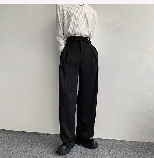 Title 7, Loose Solid Color Simple Wide-leg Casual Pants ...