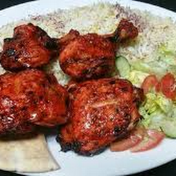 Tandoori Chicken Leg with Salad and Rice