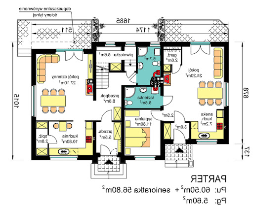 BS-15 wariant - dwulokalowy - Rzut parteru