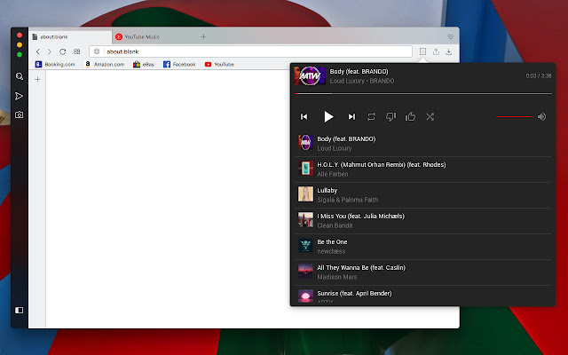 Toolbar Controls for YouTube Music chrome extension