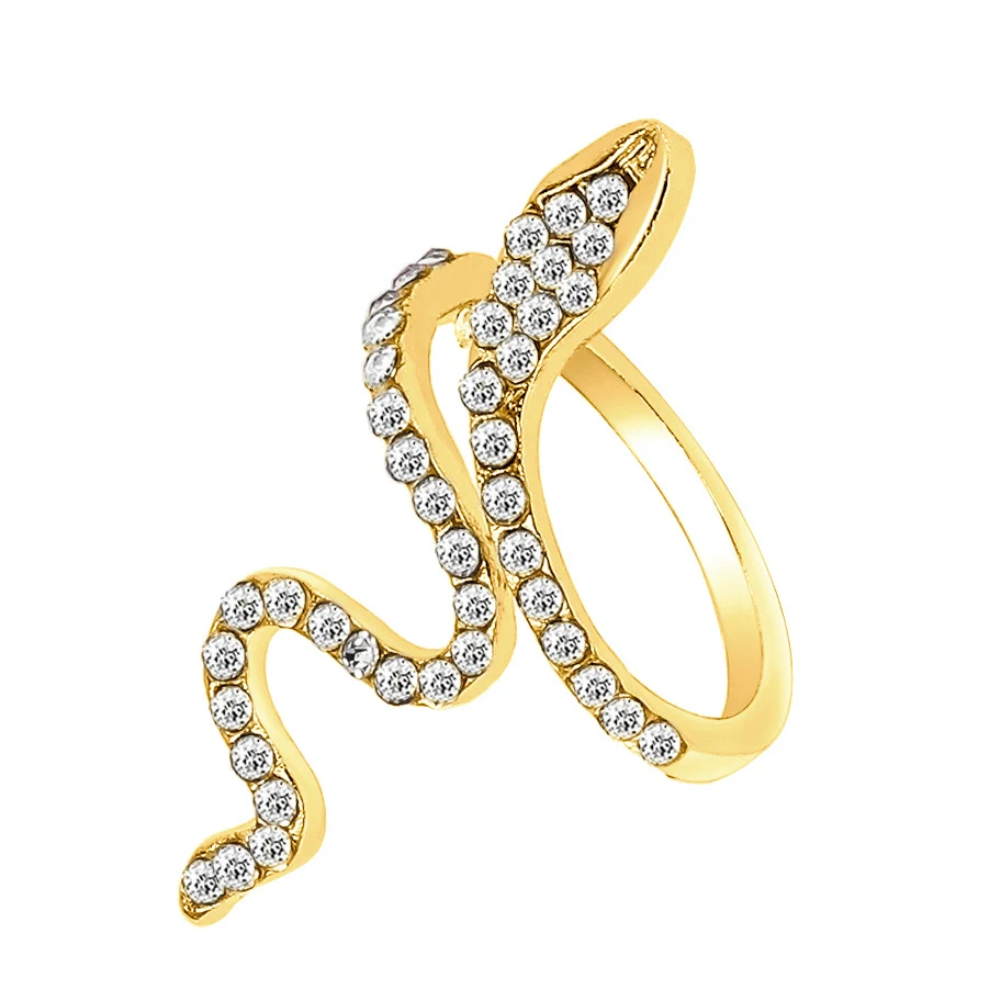 Inleg Zirkoon Winding Gesimuleerde Slang Ring voor Vrouwen. Mode sieraden met spiraalvorm, perfect cadeau.