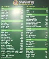 Swamy-South Indian Food Express menu 1