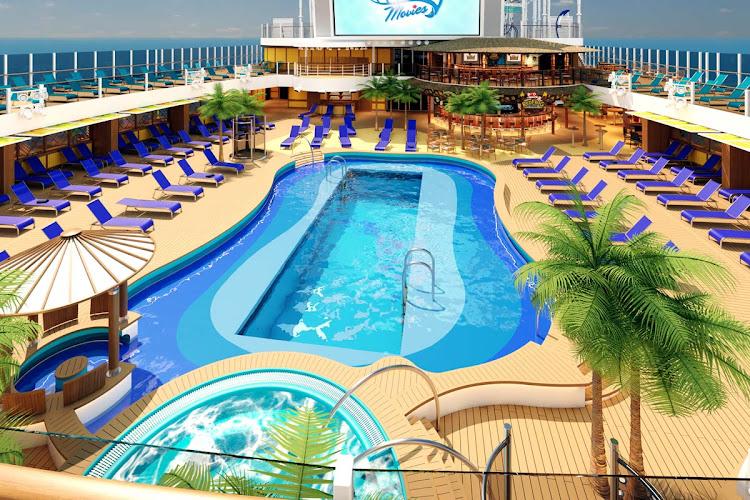  You can get some quality Beach Pool time aboard Carnival’s Mardi Gras (rendering). 