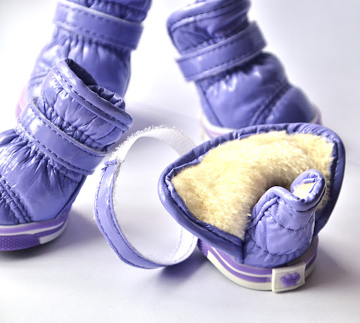 Title 6, PU Mirror Leather Warm Pet Dog Shoes In Winter....