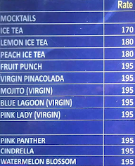 Frost Bar - Club Aquaria menu 3