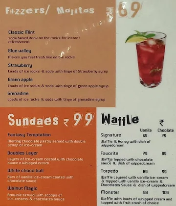 Cafe Nirvaana menu 