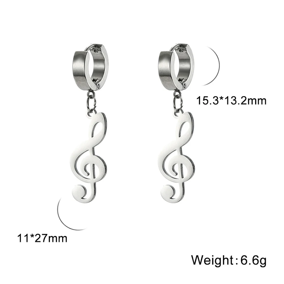 Dames Titanium Stalen Holle Noten Treble Oorclip, drievoudig design, hypoallergeen, lichtgewicht en stijlvol voor dagelijks gebruik.
