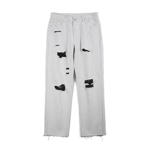 Title 2, Mens Fashion Personality American White Jeans....
