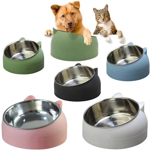 Pet Bowls Dog Food Water Feeder Stainless Steel Pet Drinking Dish Feeder Cat Puppy Feeding Supplies Small Dog Accessorie