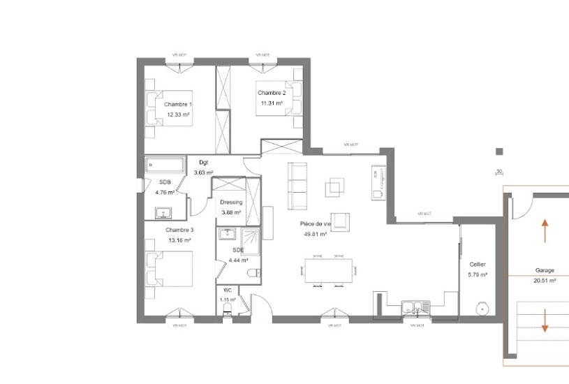  Vente Terrain + Maison - Terrain : 500m² - Maison : 110m² à Castillon-du-Gard (30210) 