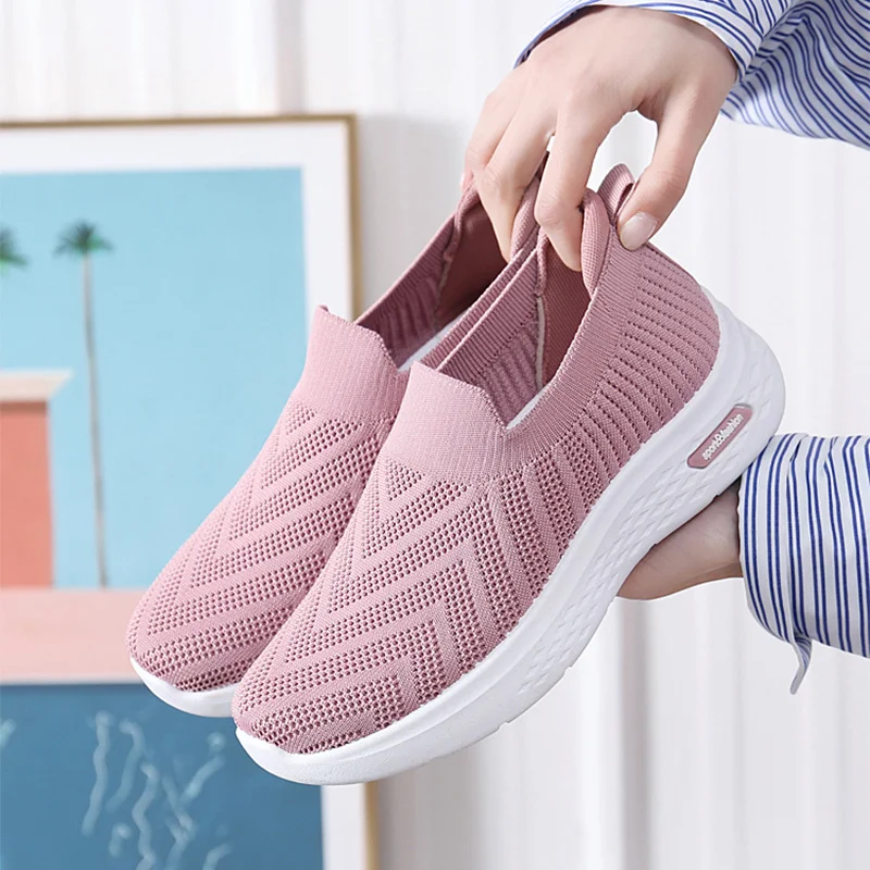 Title 5, Casual mesh schoenen voor dames, sok-slip-on fl...