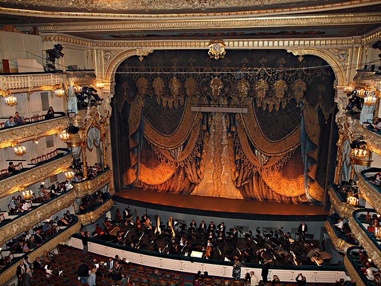  Symphony Orchestra members prepare to perform at the Mariinsky Theatre, St. Petersburg.​ 