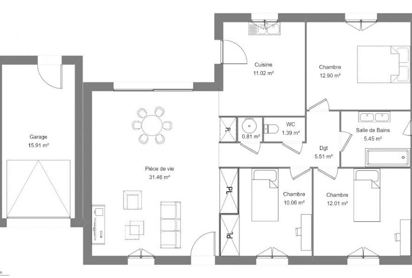  Vente Terrain + Maison - Terrain : 540m² - Maison : 90m² à Montner (66720) 