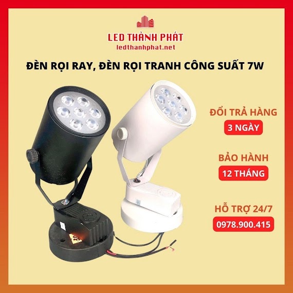 Đèn Rọi Ray, Đèn Rọi Tranh Công Suất 7W Mắt Hạt Haledco Siêu Sáng Bảo Hành 2 Năm