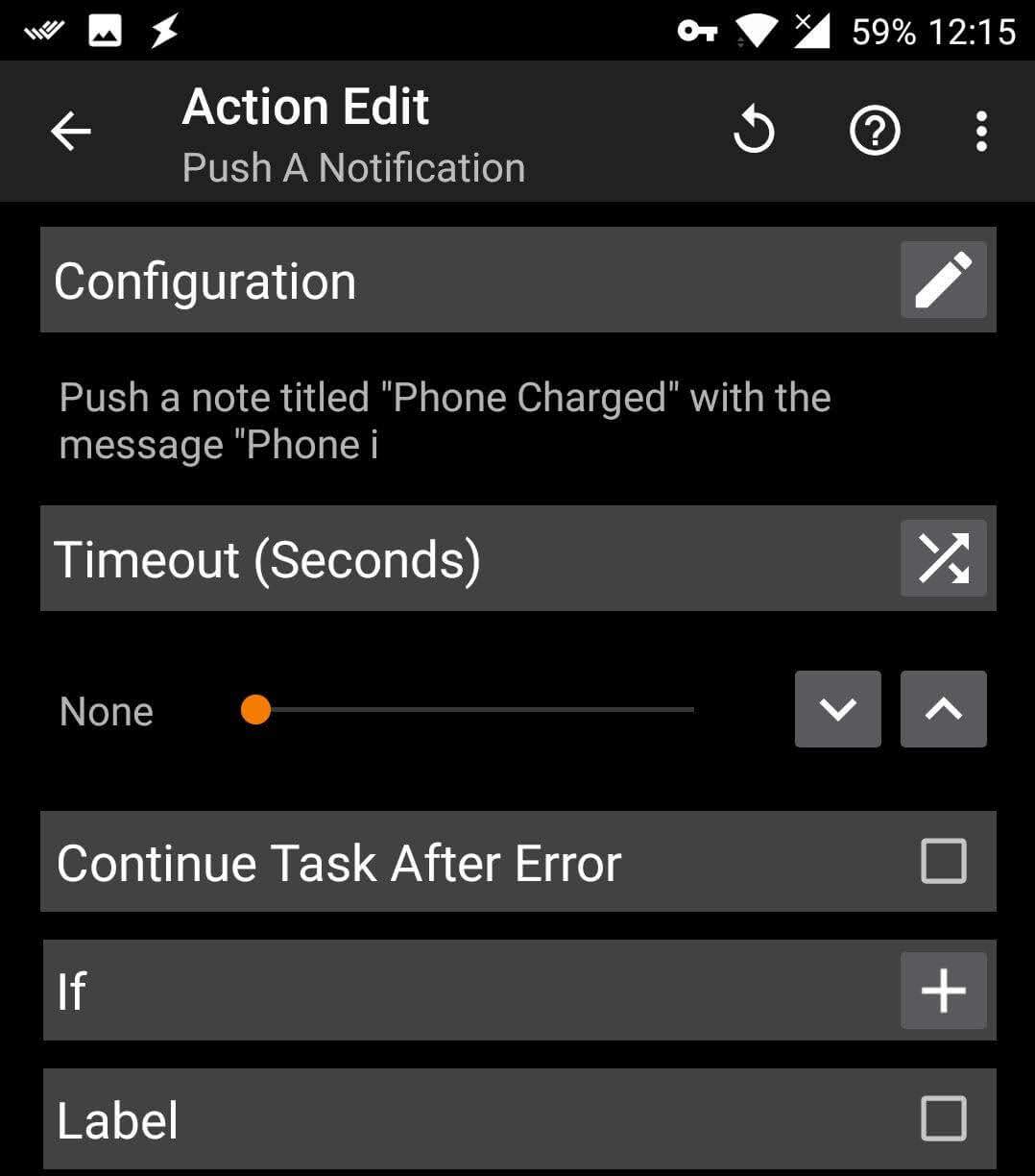 Tasker action edit with Pushbullet