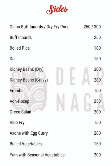 Dear Naga menu 