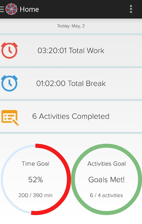 Android application AMAPT - Pomodoro Technique screenshort
