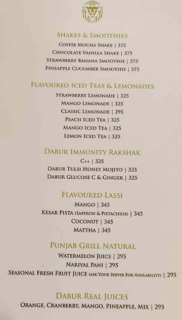 Punjab Grill menu 