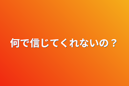 何で信じてくれないの？