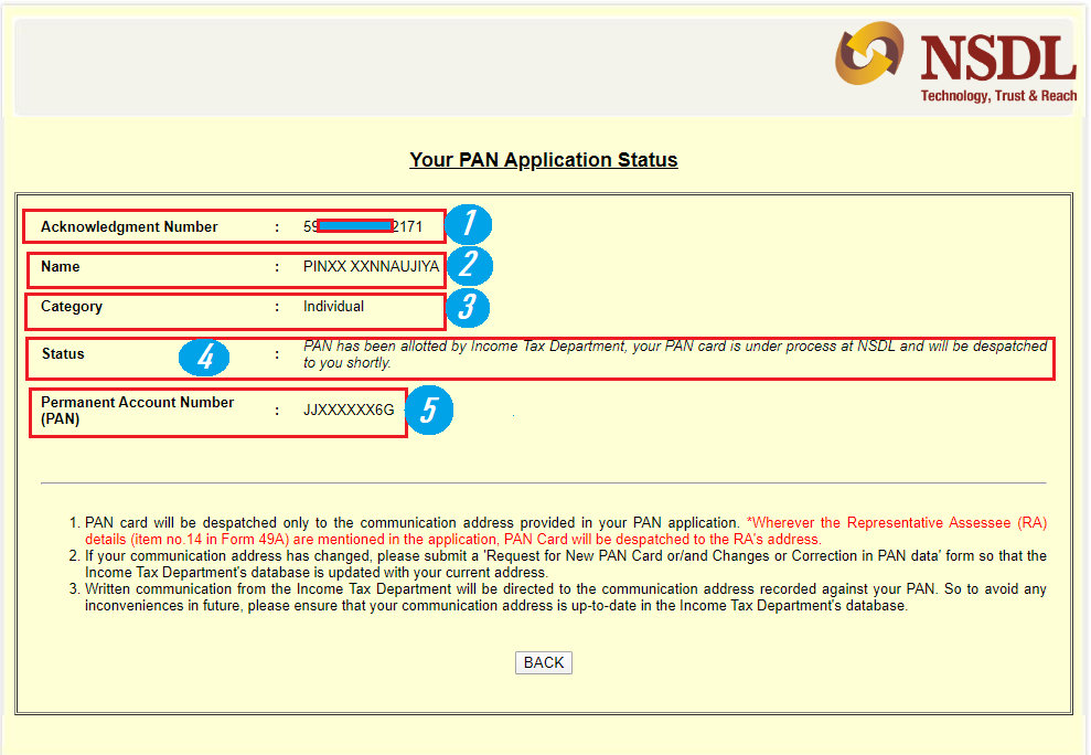 Pan Card Status NSDL 