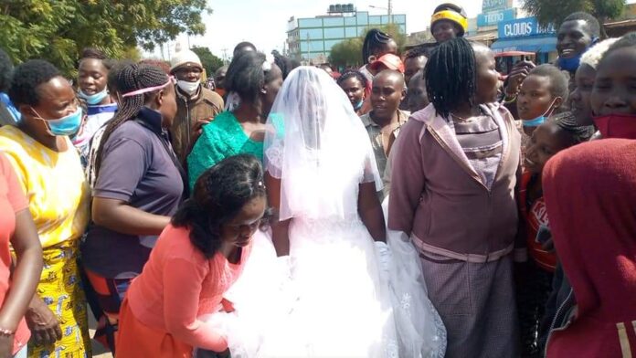 Elizabeth Nalem during her wedding at Chelengaa Gardens in West Pokot