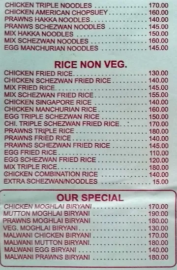 Hotel Sai Dham menu 