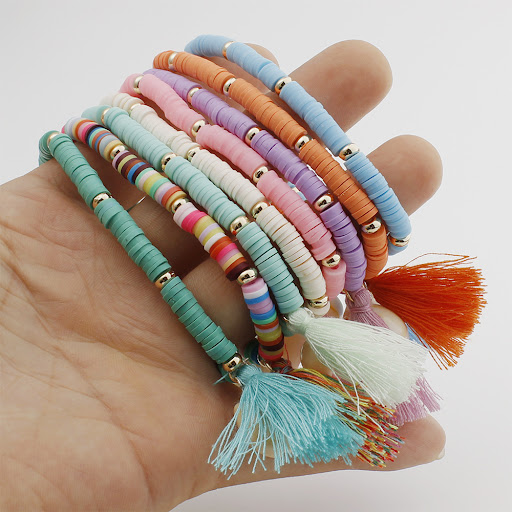 Title 12, Bohemian Rainbow Ornament Colorful Polymer Clay...