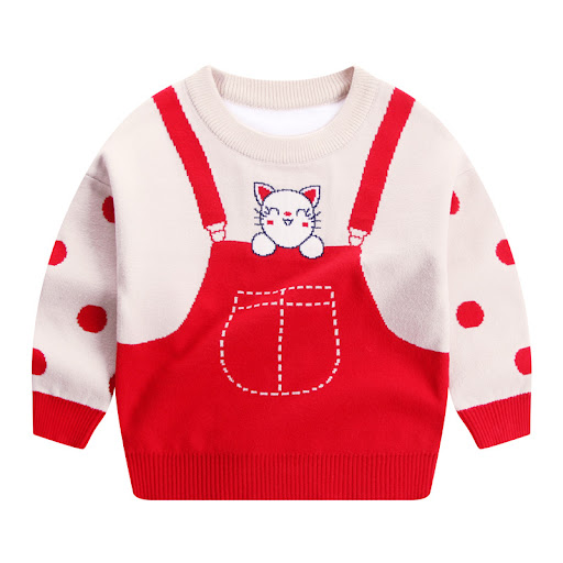 Title 5, Childrens Sweater Strap Cat Cotton Double Laye...