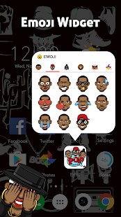 CoCo Launcher - Black Emoji, 3D Theme Screenshot