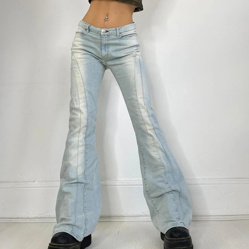 Title 2, Womens Split Line Low Waist Casual Vintage Jea...