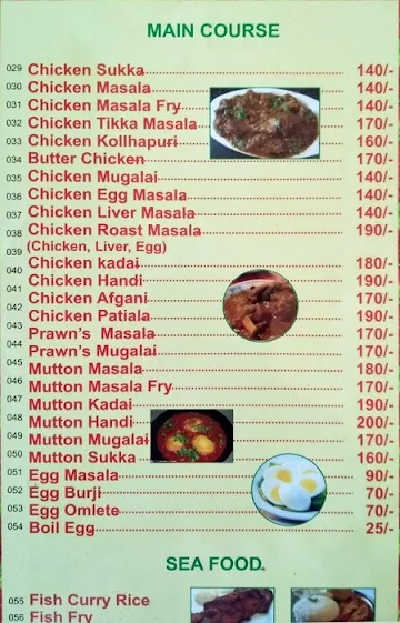 Adarsh Annex menu 