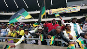 ANC supporters singing and dancing ahead of the #ANC105 celebration.
Picture: Boikhutso Ntsoko