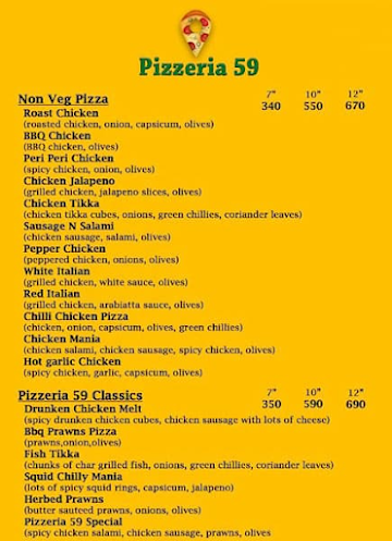 Pizzeria 59 menu 