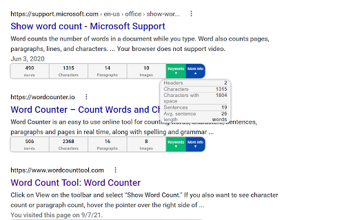 Word Count Toolbar