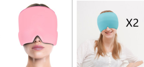 Masque de gel rafraîchissant pour les yeux contre les maux de tête. Soulage migraines, fatigue oculaire et tensions. Effet apaisant et rafraîchissant.