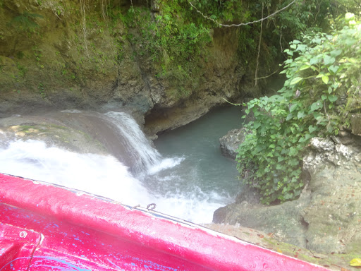 Cave hiding behind a waterfall Jamaica 2013