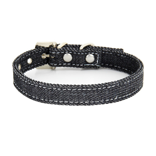 Title 4, Pet Adjustable Collar With Bell Leather Denim C...