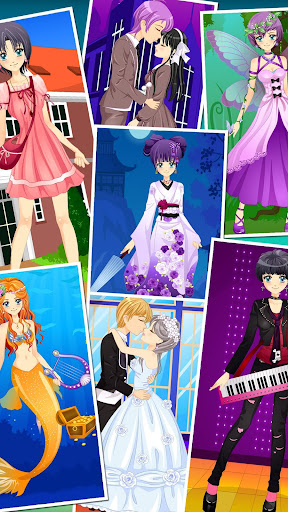 Anime Dress Up Games For Girls - Couple Love Kiss screenshots 1