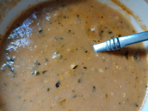 Bowl of creamy tomato soup