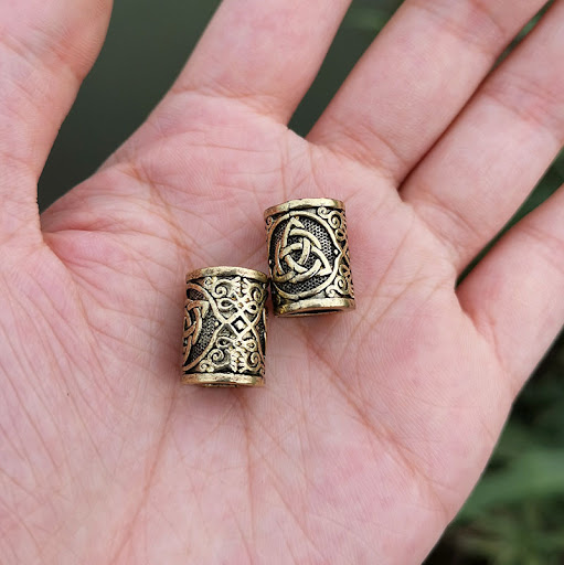 Title 4, Celtic Knot Large Aperture Antique Silver Hair ...