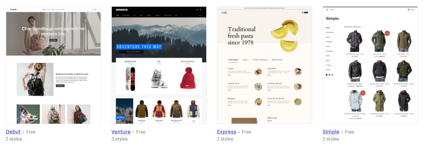 Shopify themes