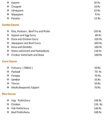 OZZO Meals menu 