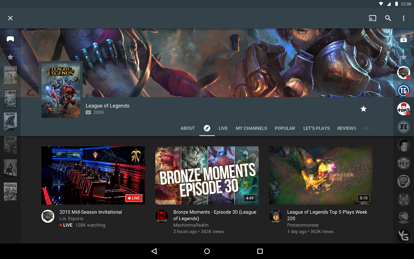    YouTube Gaming- screenshot  