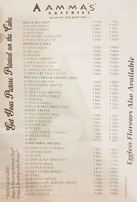 Amma's Pastries menu 1