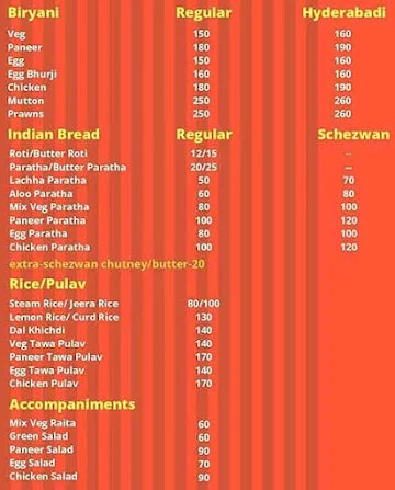 Indian Chulha menu 