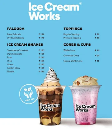 Ice Cream Works menu 
