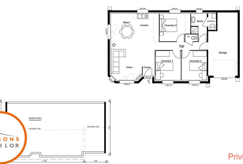  Vente Terrain + Maison - Terrain : 1 000m² - Maison : 91m² à Velet (70100) 