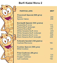 Burfi Kadai menu 2